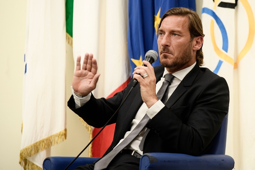 Italian former professional footballer and current technical director at AS Roma, Francesco Totti speaks during a press conference on Monday at the Foro Italico sports complex in Rome.  Totti, who played for Roma and the Italy national team, announced on June 17 he is stepping down from his role as technical director at Roma after 30 years at the club. — AFP