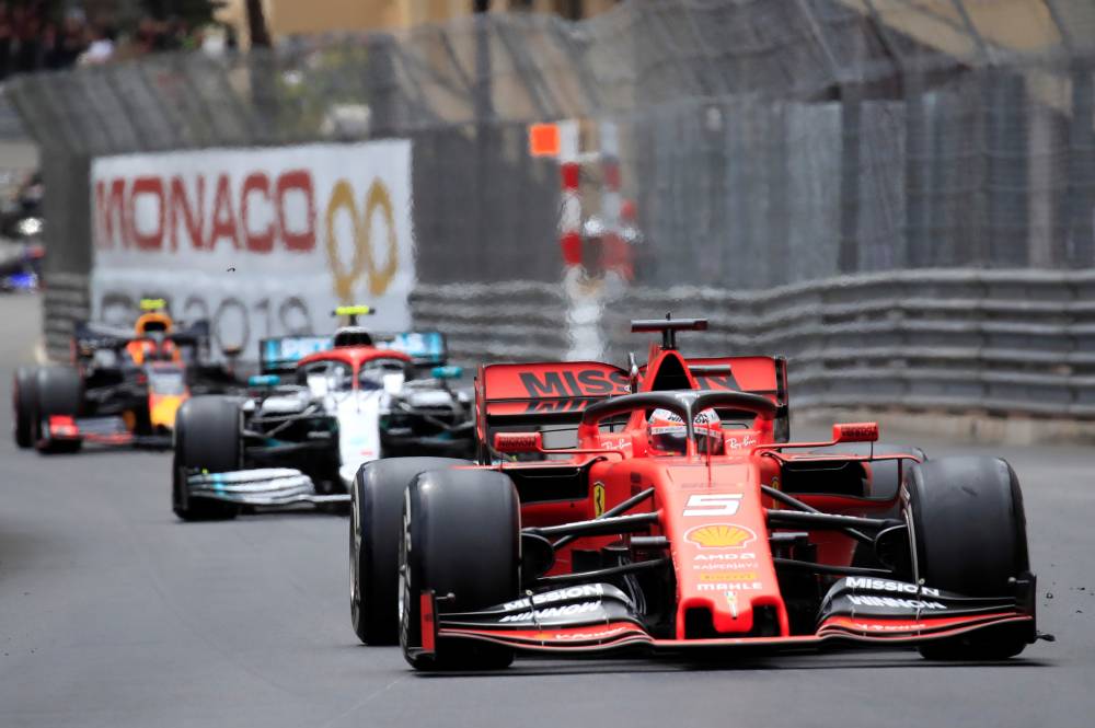 Ferrari's Sebastian Vettel in action during the Formula One F1 Monaco Grand Prix race   at the Circuit de Monaco, Monte Carlo, Monaco, in this May 26, 2019, photo. — Reuters