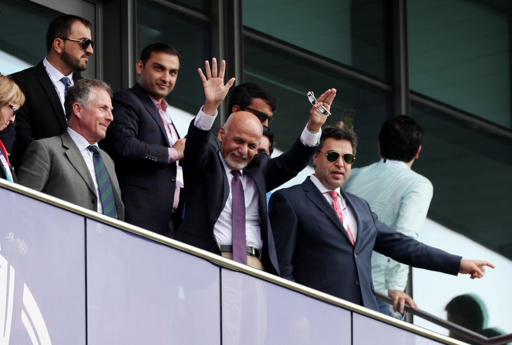 President of Afghanistan, Ashraf Ghani during the ICC Cricket World Cup match between England and Afghanistan at the Old Trafford, Manchester, Britain on Tuesday. — Reuters