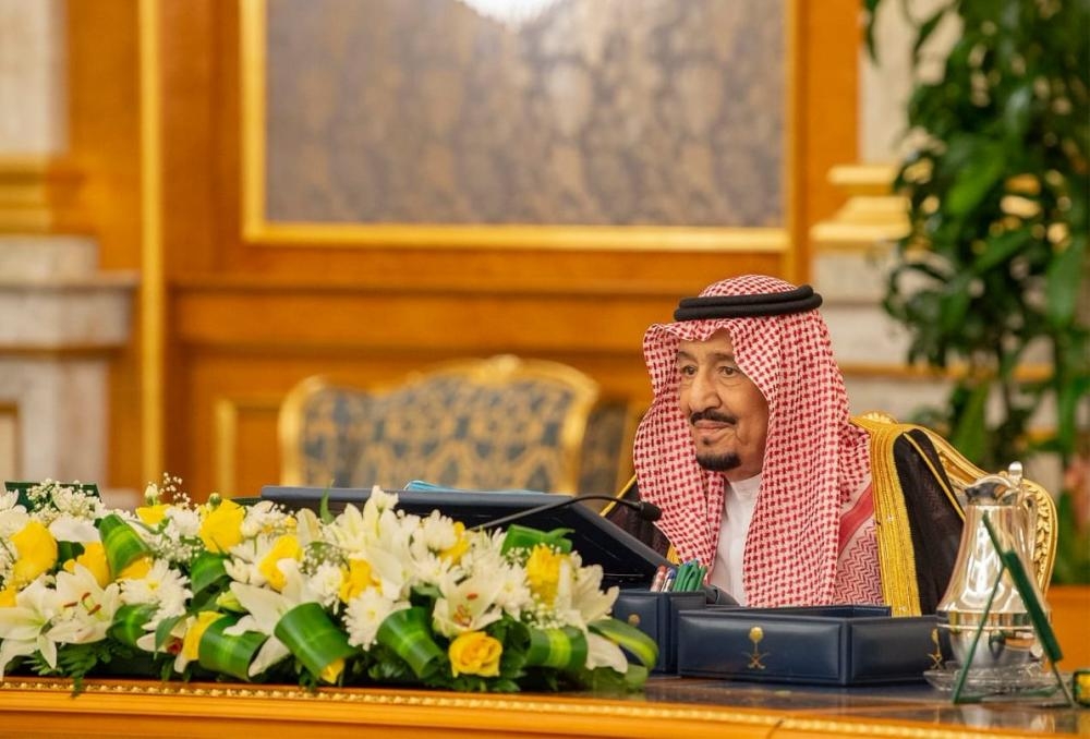 Custodian of the Two Holy Mosques King Salman chairs the weekly session of the Council of Ministers at Al-Salam Palace in Jeddah on Tuesday. — SPA