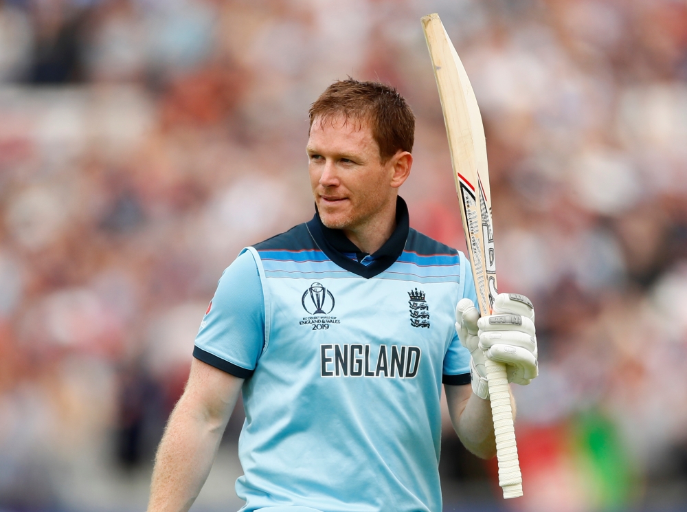 England's Eoin Morgan walks off after losing his wicket  during the ICC Cricket World Cup match against Afghanistan at the Old Trafford, Manchester, Britain on Tuesday. —  Reuters