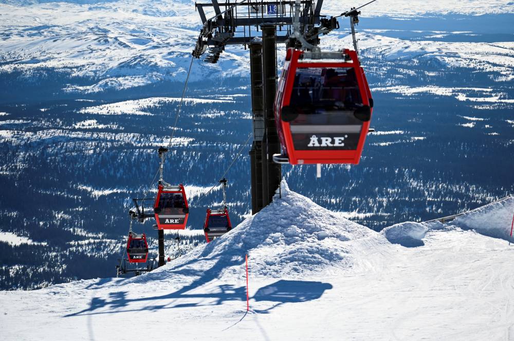 A ski lift at the Areskutan mountain is seen in Are, Sweden, April 23, 2019. Sweden's Stockholm-Are is one of two remaining bids for hosting the 2026 Winter Olympics, which will be selected by International Olympic Committee (IOC) on June 24, 2019.— Reuters