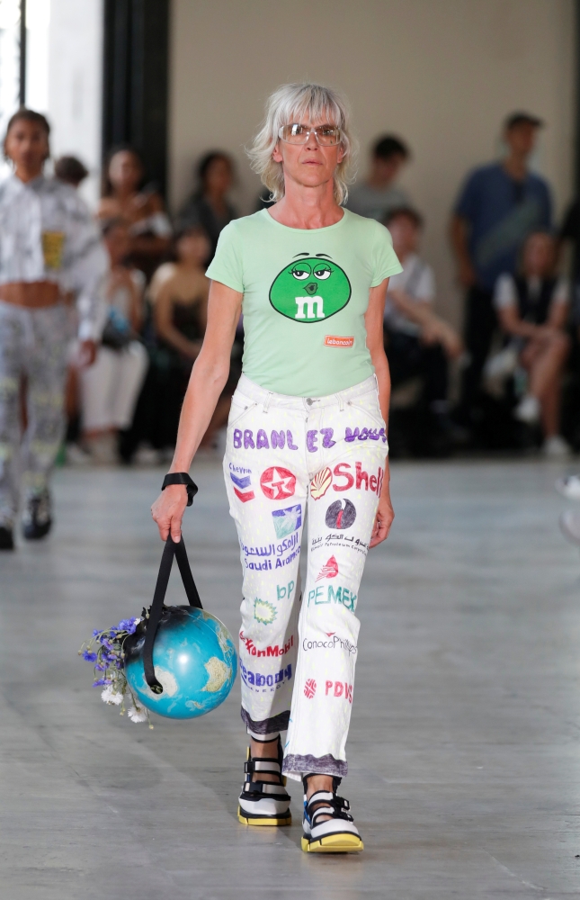 Models present a creation by Andrea Crews as part of their Spring/Summer 2020 collection show during Men's Fashion Week in Paris on Saturday. — Reuters