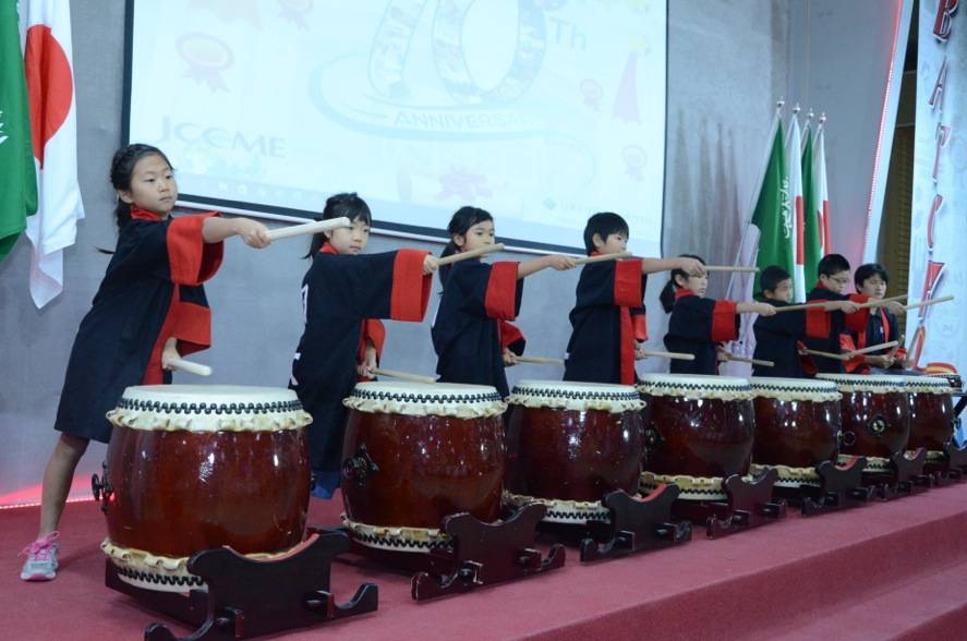 Students of the Japanese School in Riyadh present a cultural performance at the SEHAI anniversary celebrations.
