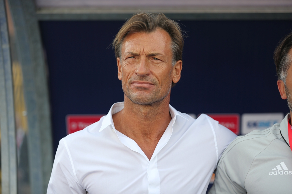 Morocco's coach Herve Renard looks on during the 2019 Africa Cup of Nations (CAN) football match against Namibia at the Al Salam Stadium in Cairo on Sunday. — AFP