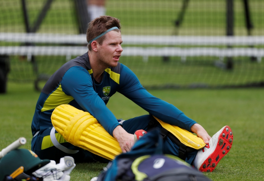  Australia's Steve Smith during ICC Cricket World Cup  nets at the Lord's Cricket Ground, London, Britain, on Monday. — Reuters