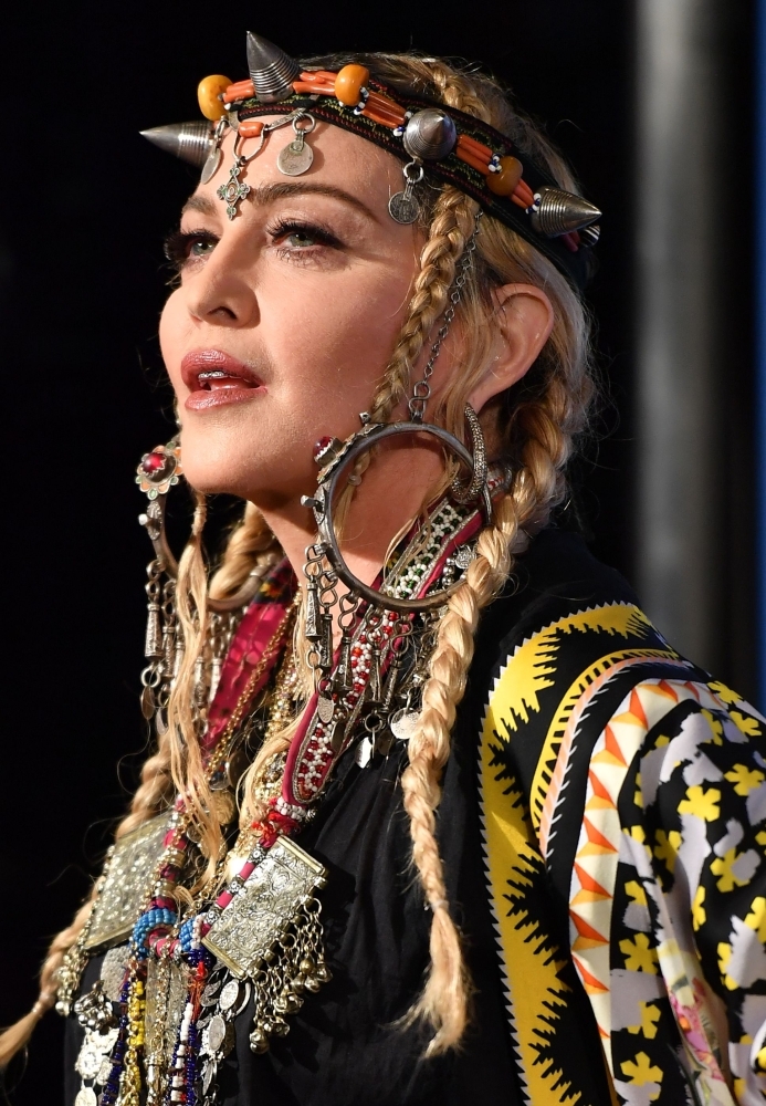 Madonna poses in the press room at the 2018 MTV Video Music Awards at Radio City Music Hall in New York City. — AFP file photo