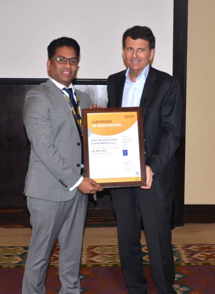 Mercure Hotel Suites and Apartments, Dubai bags Quality & Environment Certifications