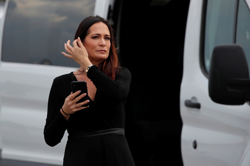 Stephanie Grisham, spokesperson for first lady Melania Trump, arrives for a campaign rally with US President Donald Trump in Orlando, Florida on June 18. -Reuters
