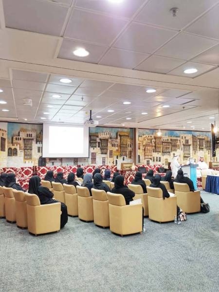 Women employees attend a training session on the etiquette of dealing with the Guests of Allah. — Okaz photo