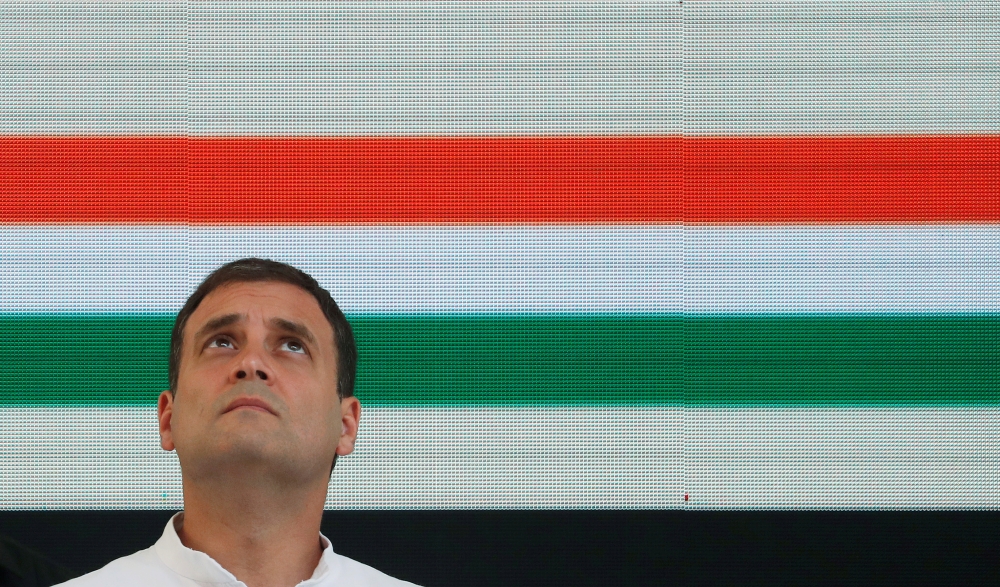 Rahul Gandhi, President of India's main opposition Congress party, looks up before releasing his party's election manifesto for the April/May general election in New Delhi, India, in this April 2, 2019 file photo. — Reuters
