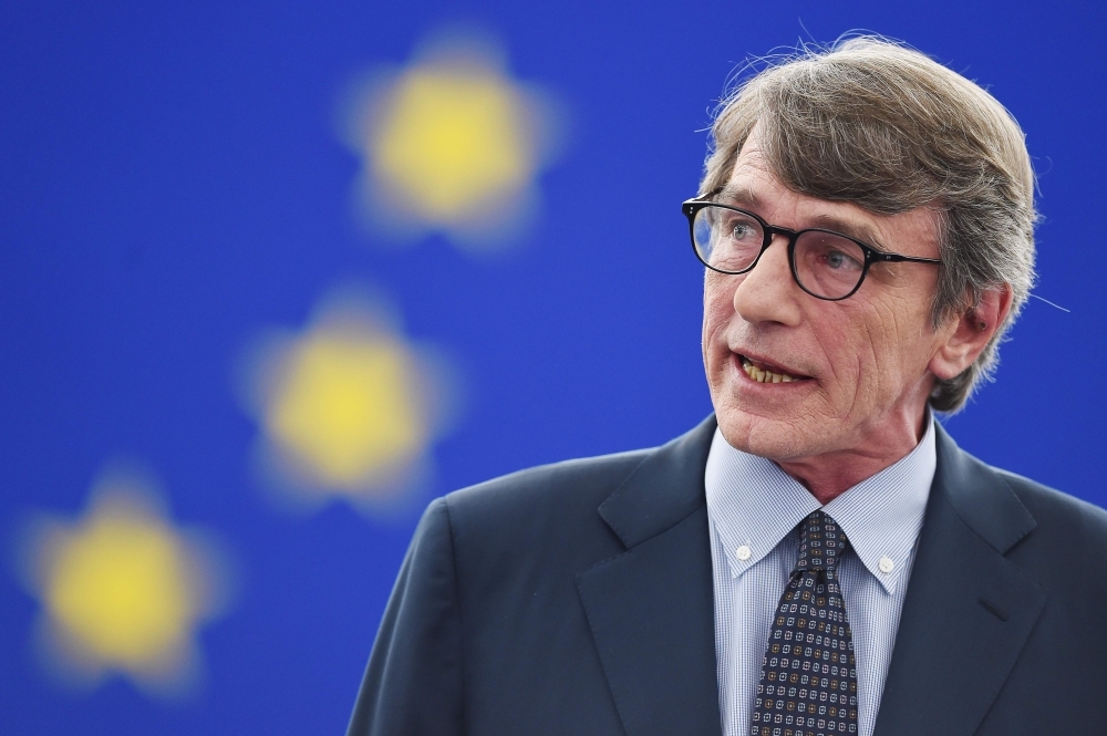 Italian MEP David-Maria Sassoli (S&D Group) delivers a speech after being elected new president of the European Parliament during the first plenary session of the newly elected European Assembly in Strasbourg, eastern France, on Wednesday. — AFP