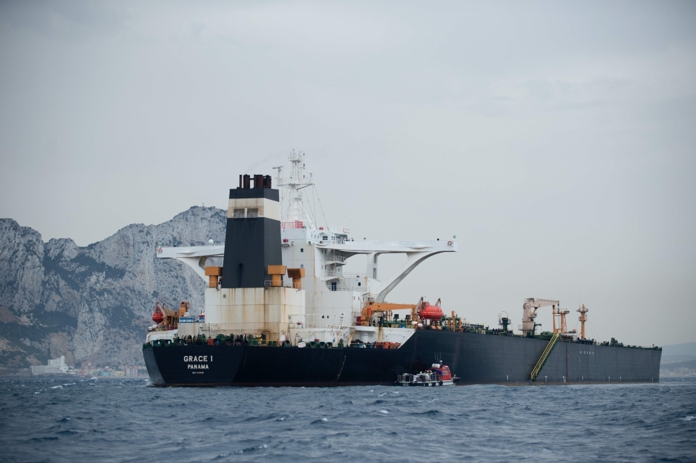 Supertanker Grace 1 off the coast of Gibraltar is seen in this July 6, 2019 file photo. — AFP