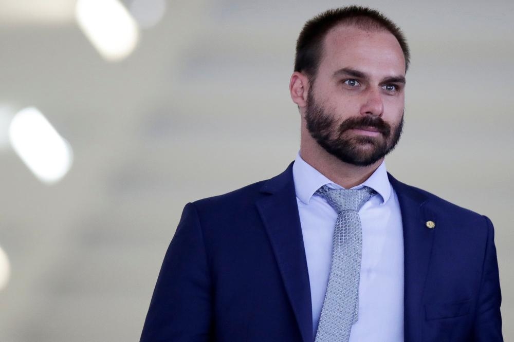 Brazilian Federal Deputy Eduardo Bolsonaro is seen after a meeting between Brazil's President Jair Bolsonaro and Paraguay's President Mario Abdo at the Itamaraty Palace in Brasilia, Brazil March 12, 2019. REUTERS