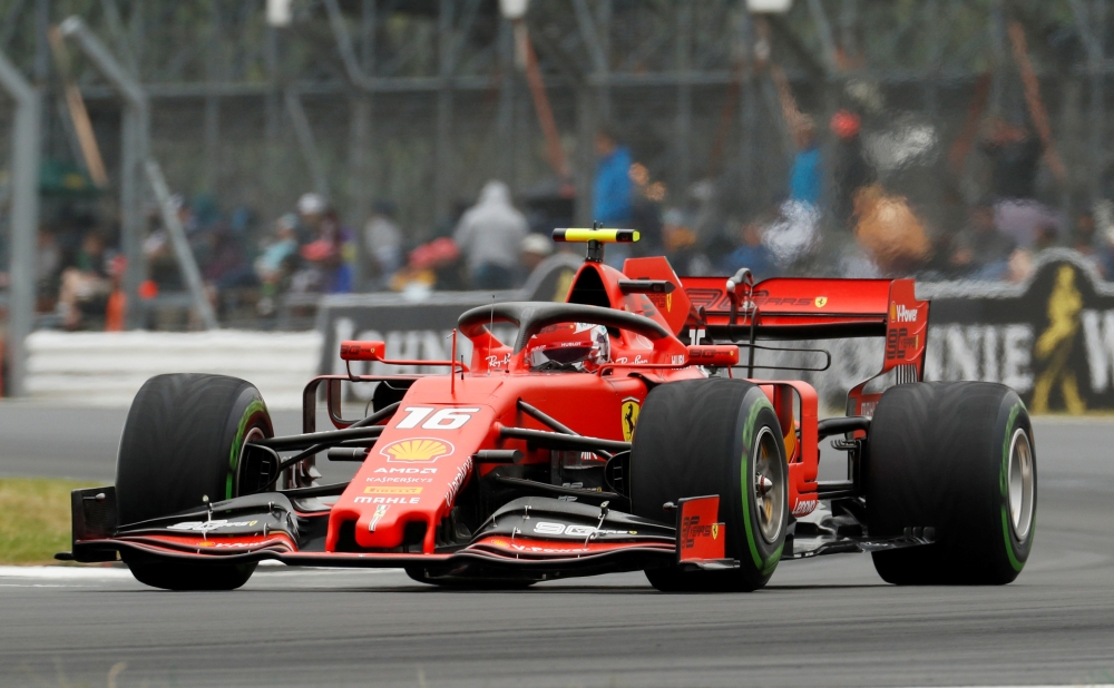 Ferrari's Charles Leclerc during F1 British Grand Prix practice session at Silverstone Circuit, Silverstone, Britain, on Saturday. — Reuters