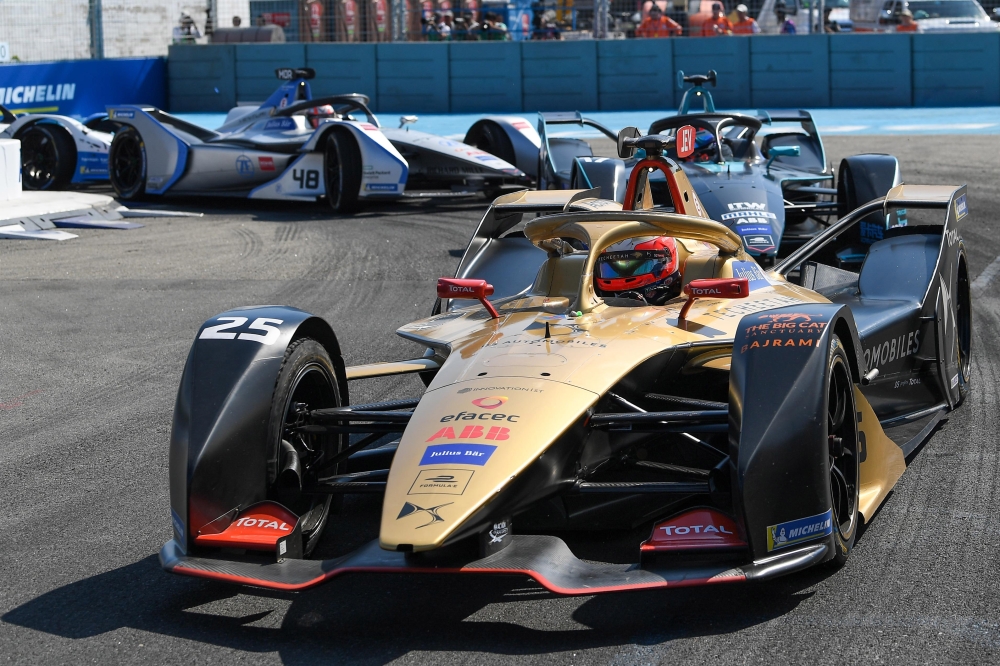 Jean-Éric Vergne (25) competes during the 2019 New York E-Prix Formula E race at Brooklyn City Streets, Brooklyn, NY, on Sunday. — Reuters