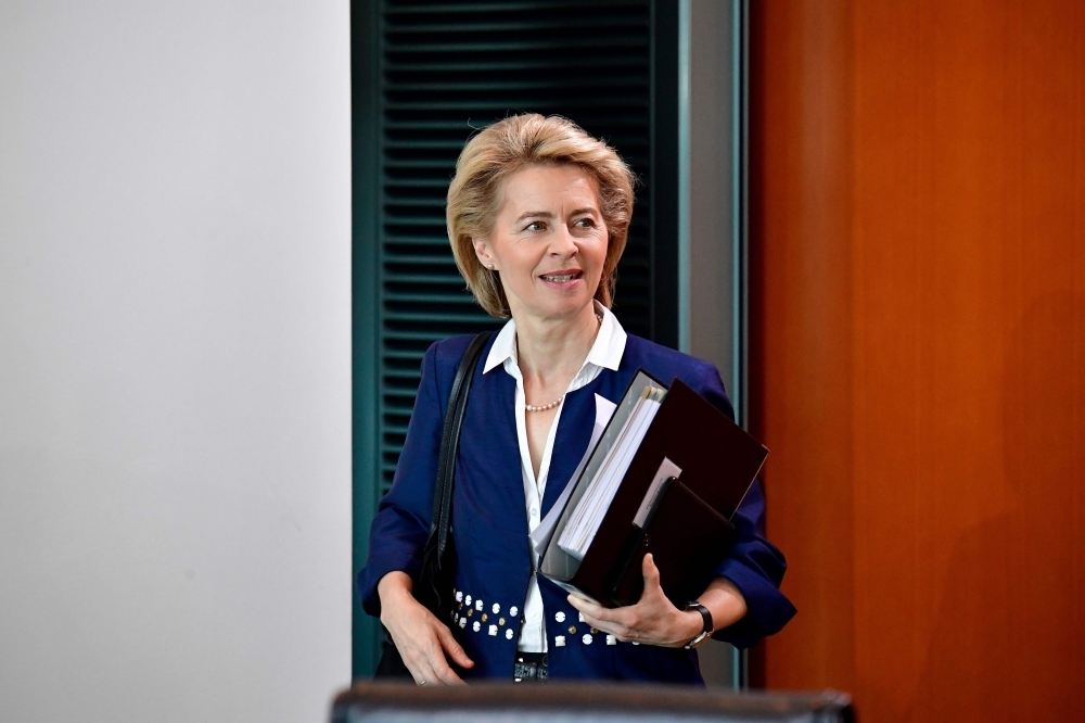German Defense Minister Ursula von der Leyen arrives for the weekly Cabinet meeting at the Chancellery in Berlin in this June 6, 2018 file photo. — AFP