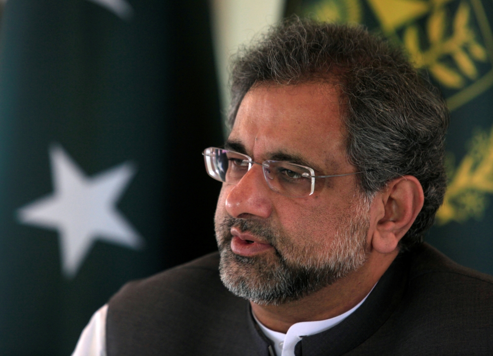 Pakistan's ex-Prime Minister Shahid Khaqan Abbasi speaks  during an interview at his office in Islamabad, Pakistan, in this Sept. 11, 2017 file photo. — Reuters