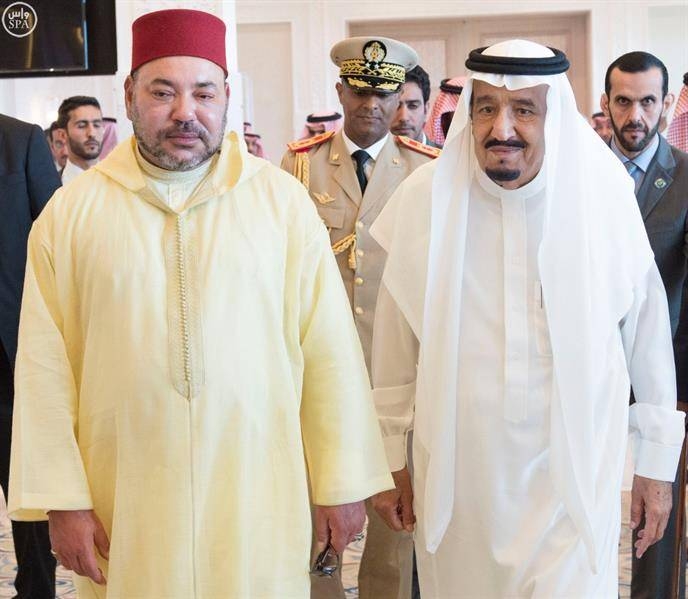 The Custodian of the Two Holy Mosques King Salman and King Muhammad VI of the Kingdom of Morocco.