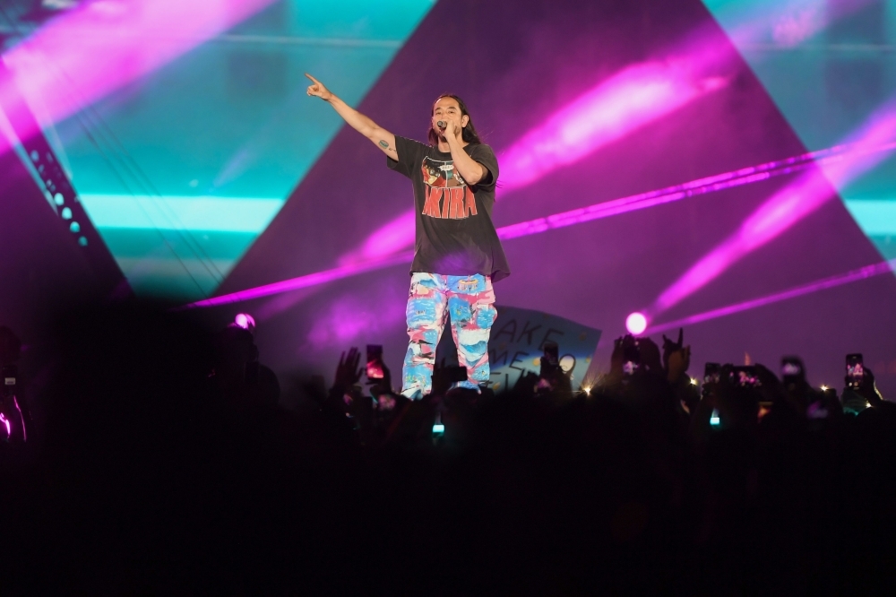 US singer Janet Jackson performs on stage during the Jeddah World music Festival on Thursday at the King Abdullah Sports City, Jeddah. — AFP