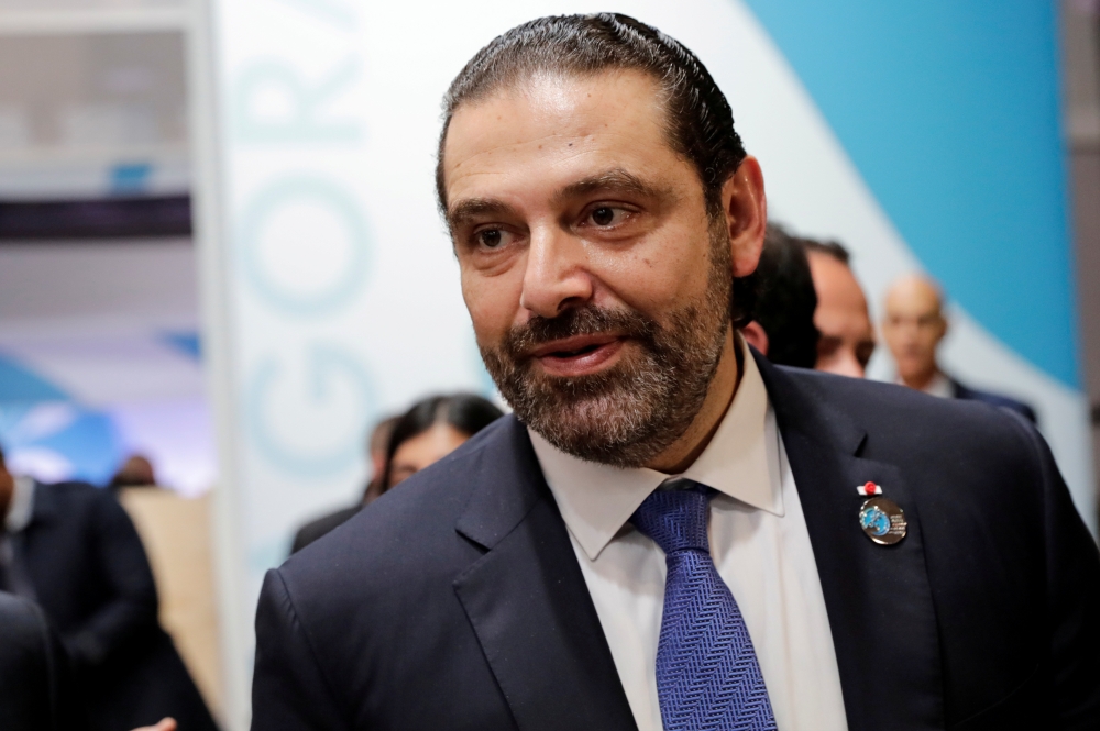 Lebanon's Prime Minister Saad Hariri gestures during the Paris Peace Forum after the commemoration ceremony for Armistice Day, 100 years after the end of the World War I, in Paris, France, in this Nov. 11, 2018 file photo. — Reuters