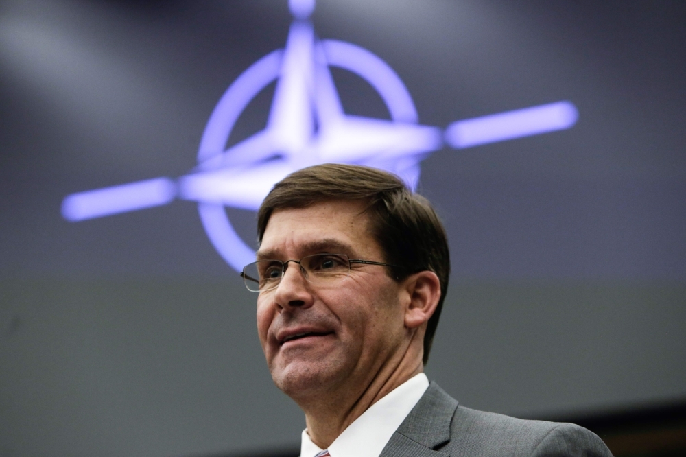 Acting US Secretary for Defense Mark Esper attends the NATO Defense Ministers meeting in Brussels in this June 27, 2019 file photo. — AFP