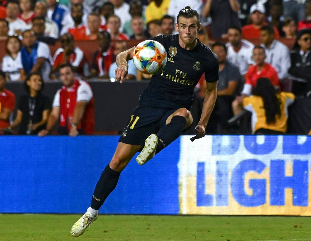 Real Madrid's Welsh forward Gareth Baleeth Bale controls the ball during the International Champions Cup football match against Arsenal at FedExField in Landover, Maryland, on Tuesday. — AFP