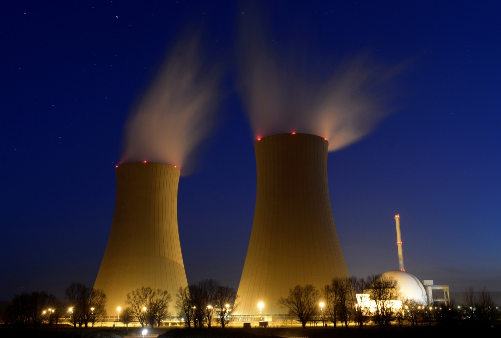 A long time exposure picture shows the nuclear power plant in Grohnde, Germany, in this March 5, 2013 file photo. — Reuters