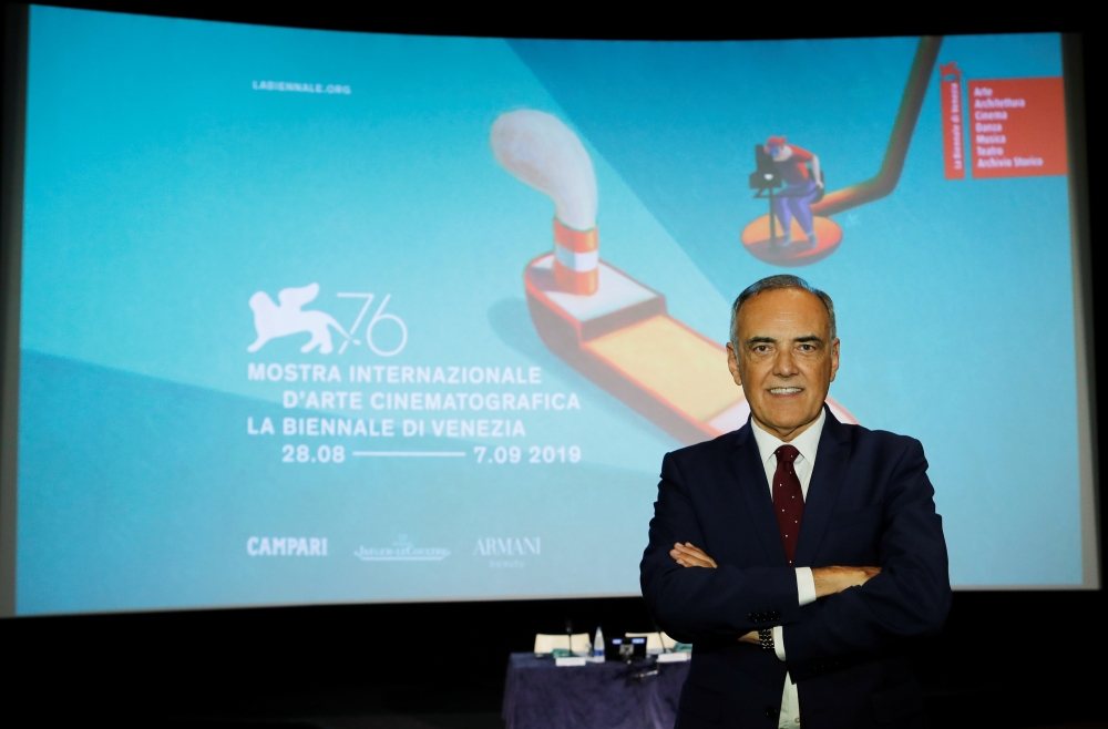 Venice Film Festival artistic director Alberto Barbera poses ahead of announcement of the 76th Venice Film Festival line-up, in Rome, Italy, on Thursday. — Reuters