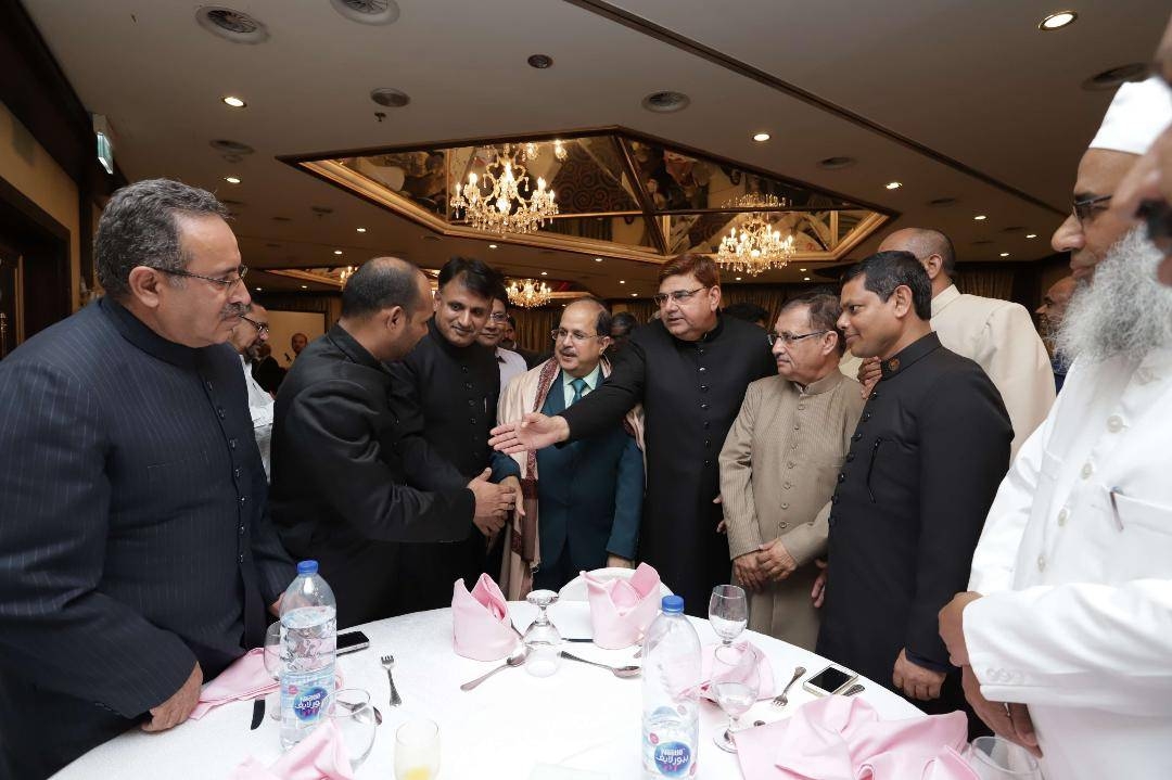 Consul General Md. Noor Rahman Sheikh felicitates the Ambassador Dr. Ausaf Sayeed.
