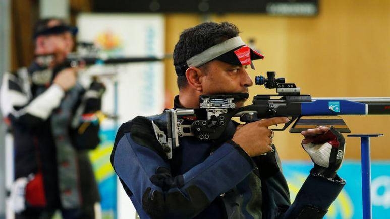 Sanjeev Rajput of India taking part in men's 50m rifle 3 positions finals during Gold Coast 2018 Commonwealth Games at Belmont Shooting Center, Brisbane, Australia, in this April 14, 2018 file photo. — Reuters