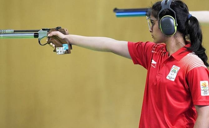 Manu Bhaker of India competes in the Women's 10m Air Pistol Final during Shooting on day four of the Gold Coast 2018 Commonwealth Games at Belmont Shooting Center in Brisbane, Australia, in this on April 8, 2018 file photo. — Courtesy photo