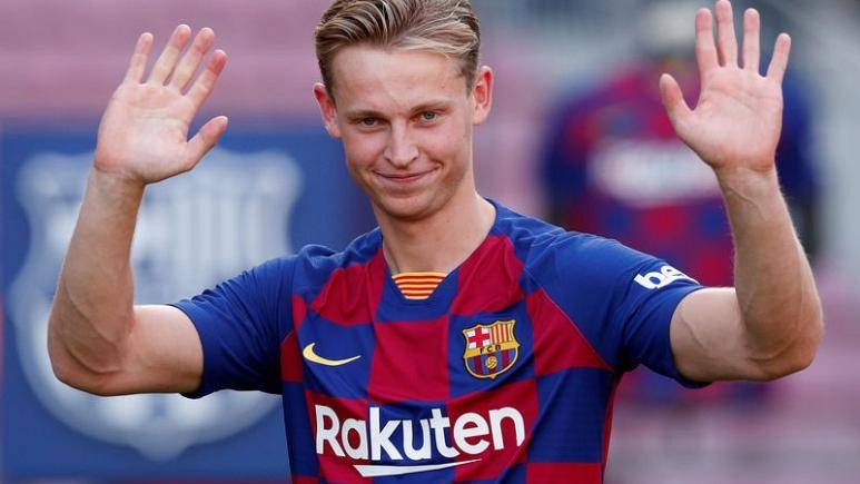 Barcelona's Frenkie de Jong during the unveiling ceremony at Camp Nou, Barcelona, Spain, in this July 5, 2019 file photo. — Reuters