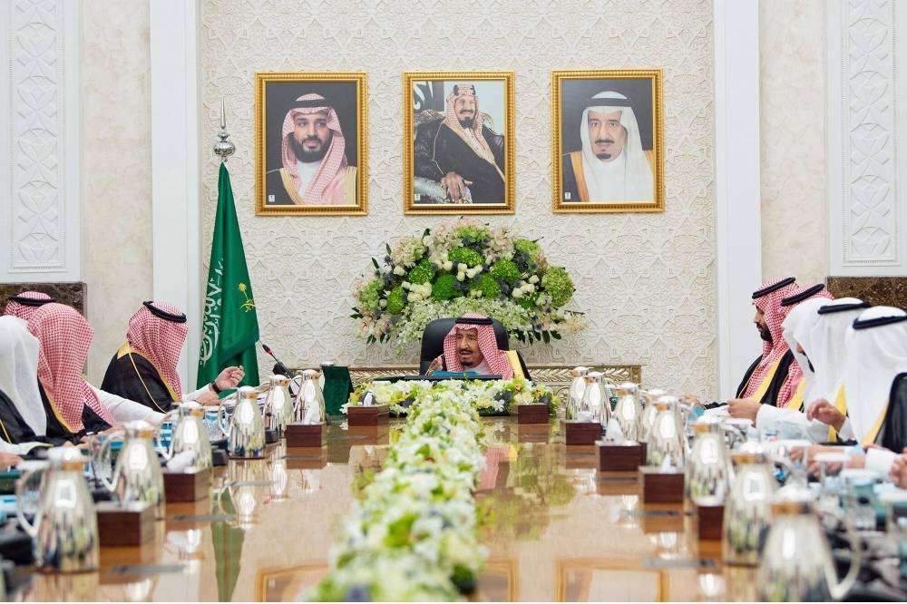 Custodian of the Two Holy Mosques King Salman presiding over the Council of Ministers meeting in Neom, Tabuk Region Tuesday. — SPA