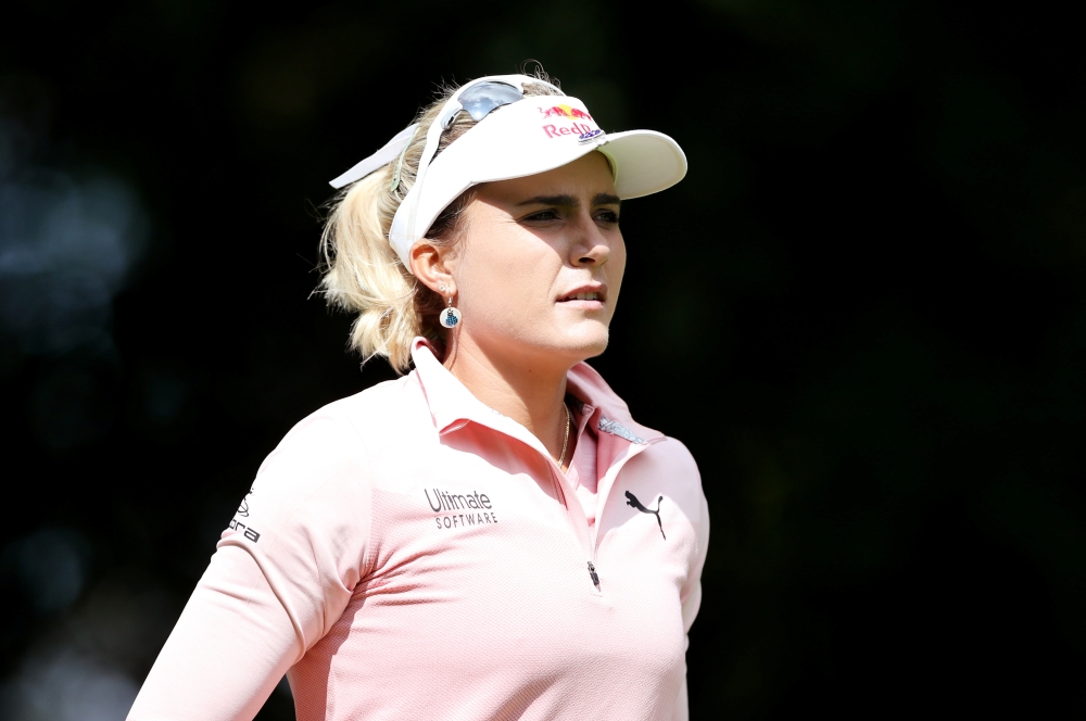 Lexi Thompson of the US during the first round of women’s British Open at Woburn Golf Club, Milton Keynes, Britain, Thursday. — Reuters