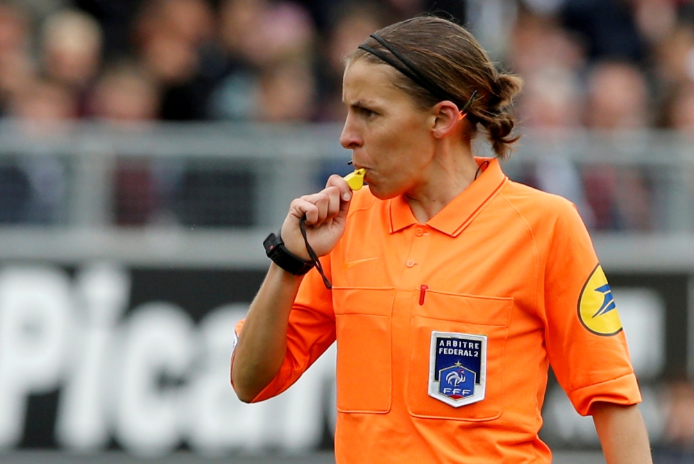 Referee Stephanie Frappart during the Amiens SC vs RC Strasbourg match at Stade de la Licorne, Amiens, France in this April 28, 2019 file photo. — Reuters