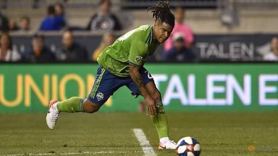 In this file photo taken on May 18, 2019, Seattle Sounders defender Roman Torres (29) plays the ball during the second half against the Philadelphia Union at Talen Energy Stadium, Philadelphia, PA, USA. — Reuters