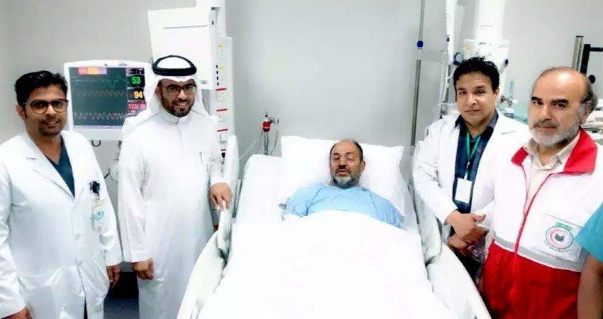 The surgical team at King Abdullah Medical City with the Iranian pilgrim. — Courtesy photo
