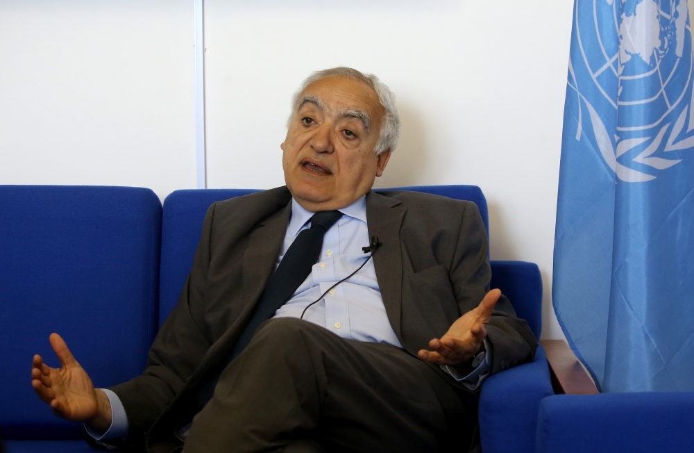 Ghassan Salame, UN special envoy for Libya and head of the UN Support Mission in Libya (UNSMIL), speaks during an interview at his office in the capital Tripoli in this April 18, 2019 file photo. — AFP