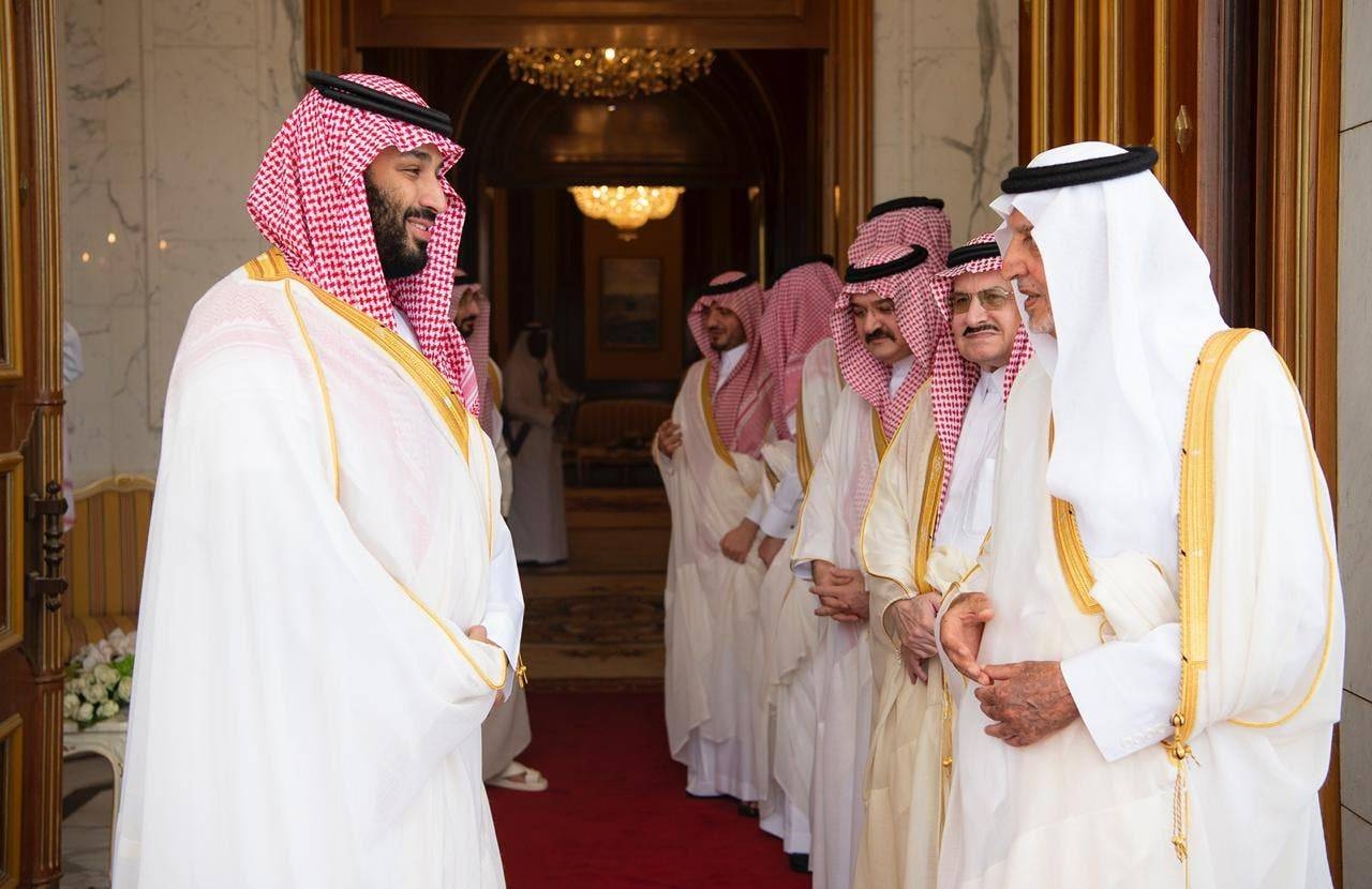 Custodian of the Two Holy Mosques King Salman receives guests for Eid Al-Adha. -SPA