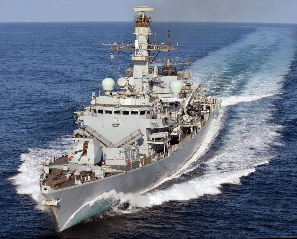 Britain's HMS Kent as the Type 23 frigate warship carries out duties off the coast of Djibouti in this Feb. 5, 2015 file photo. — AFP