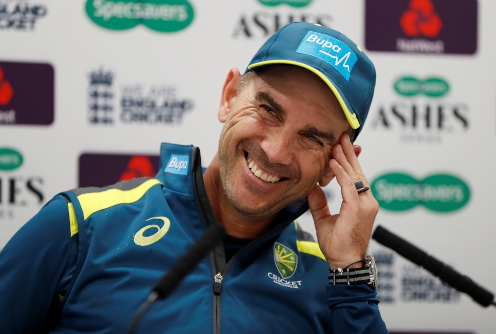 Australia head coach Justin Langer speaks during a press conference before second Ashes test match against England at Lord's Cricket Ground, London, on Monday. — Reuters