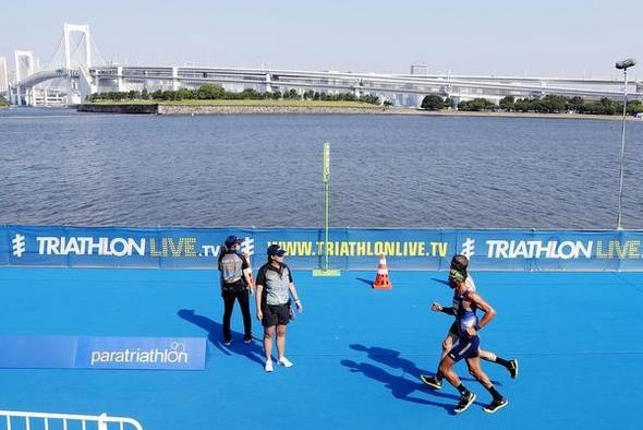 Competitors run in a paratriathlon test event for Tokyo 2020 in Tokyo, on Saturday. — Courtesy photo