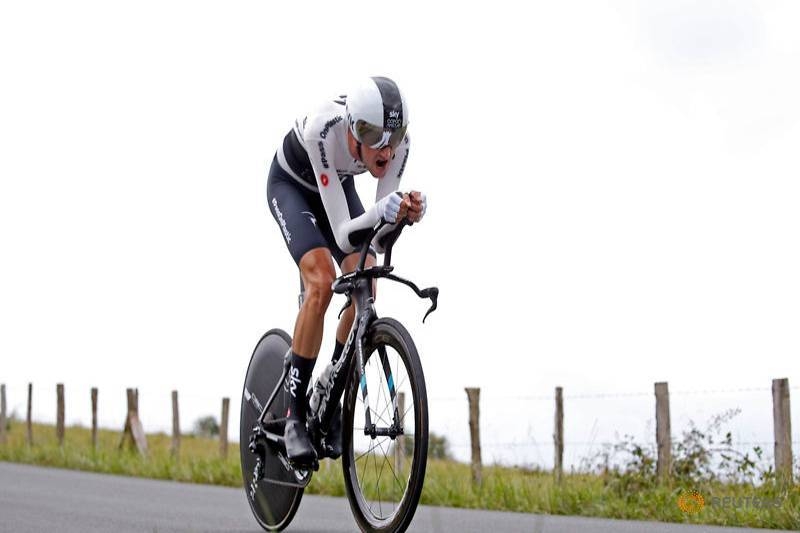 In this file photo taken on Sept. 26, 2018, Britain's Tao Geoghegan Hart during the men's elite individual time trial at UCI Road Cycling World Championships in Innsbruck-Tirol, Austria. — Reuters