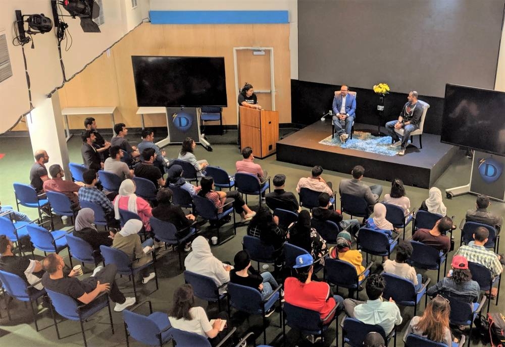 Prince Khaled Bin Alwaleed, right, is seen participating in an interactive session with Gulf students in Draper University in Silicon Valley. — Courtesy photo