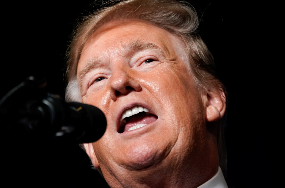 US President Donald Trump speaks at the AMVETS American Veterans convention in Louisville, Kentucky, on Wednesday. — Reuters