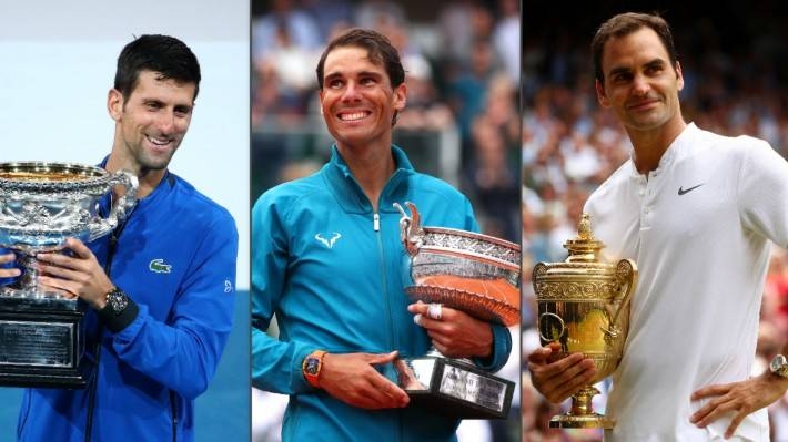 (From L-R) Novak Djokovic has 16 Grand Slam titles, Rafael Nadal has 18 and Roger Federer has 20. — Courtesy photo
