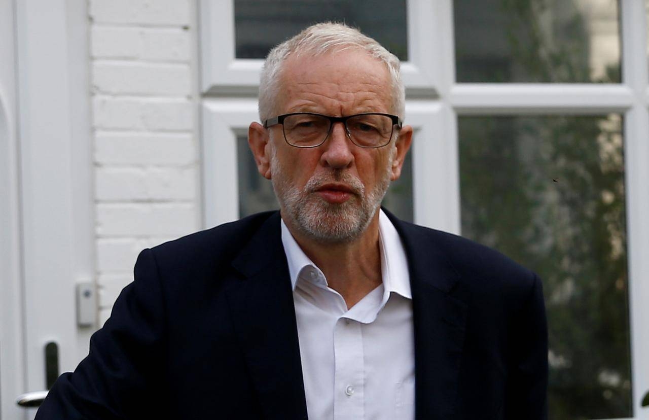 
Britain's opposition Labour Party leader Jeremy Corbyn leaves his home in London on August 19. -Reuters
