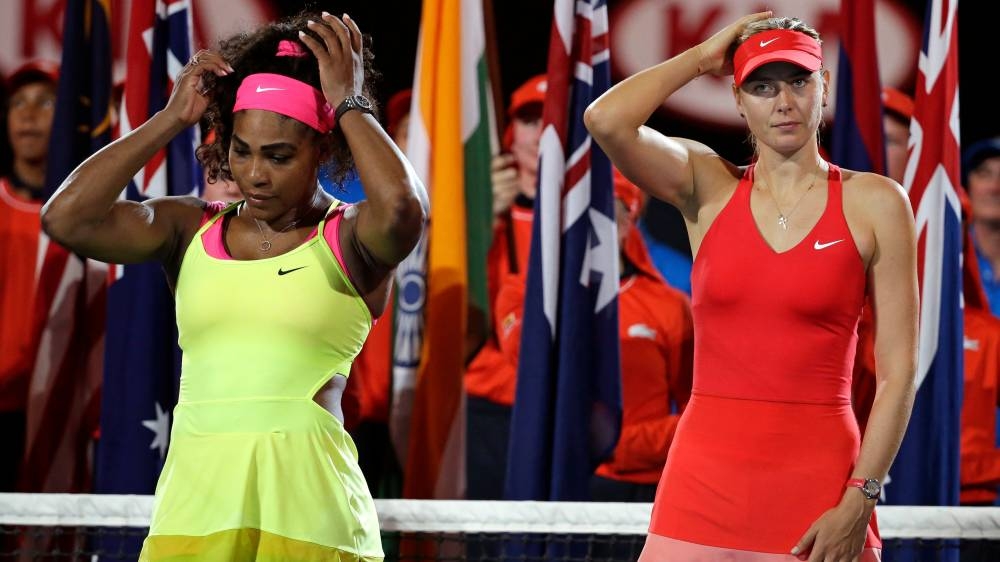 Serena Williams faces Maria Sharapova in a blockbuster first-round match at the US Open on Monday. — Courtesy photo