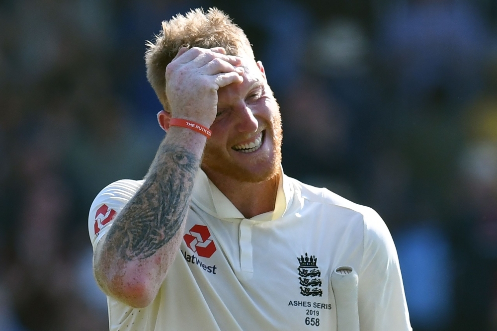 England's Ben Stokes reacts as he leaves the pitch after England won the third Ashes cricket Test match between England and Australia at Headingley in Leeds, northern England, on Sunday. — AFP